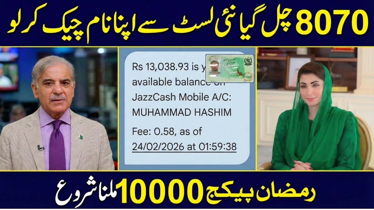 8070 Ramzan Package CNIC check online for Punjab Nigahban Program 10000 rupees