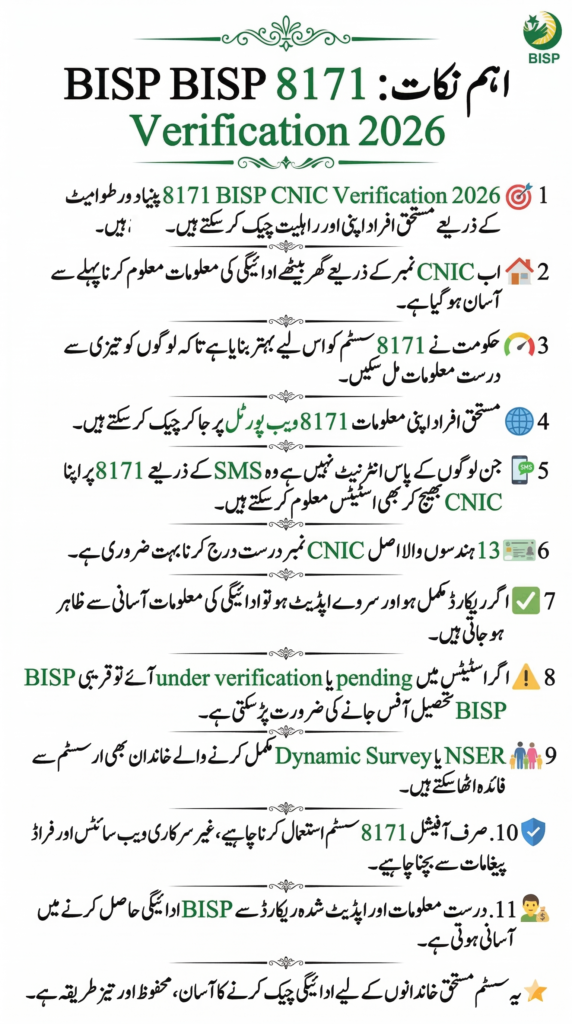 8171 BISP CNIC Verification 2026 – Step-by-Step Payment Check Guide