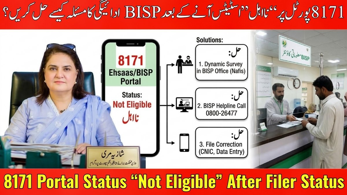 8171 Portal Status “Not Eligible” After Filer Status – How to Fix BISP Payment Issue