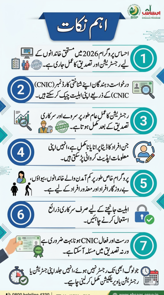 Ehsaas Program Online Registration 2026 Through CNIC – Complete Guide
